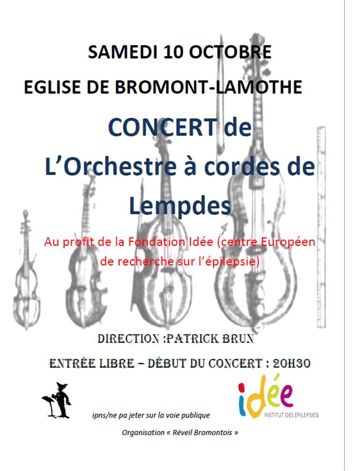 Concert le samedi 10 octobre 2015 à Bromont Lamothe (63)