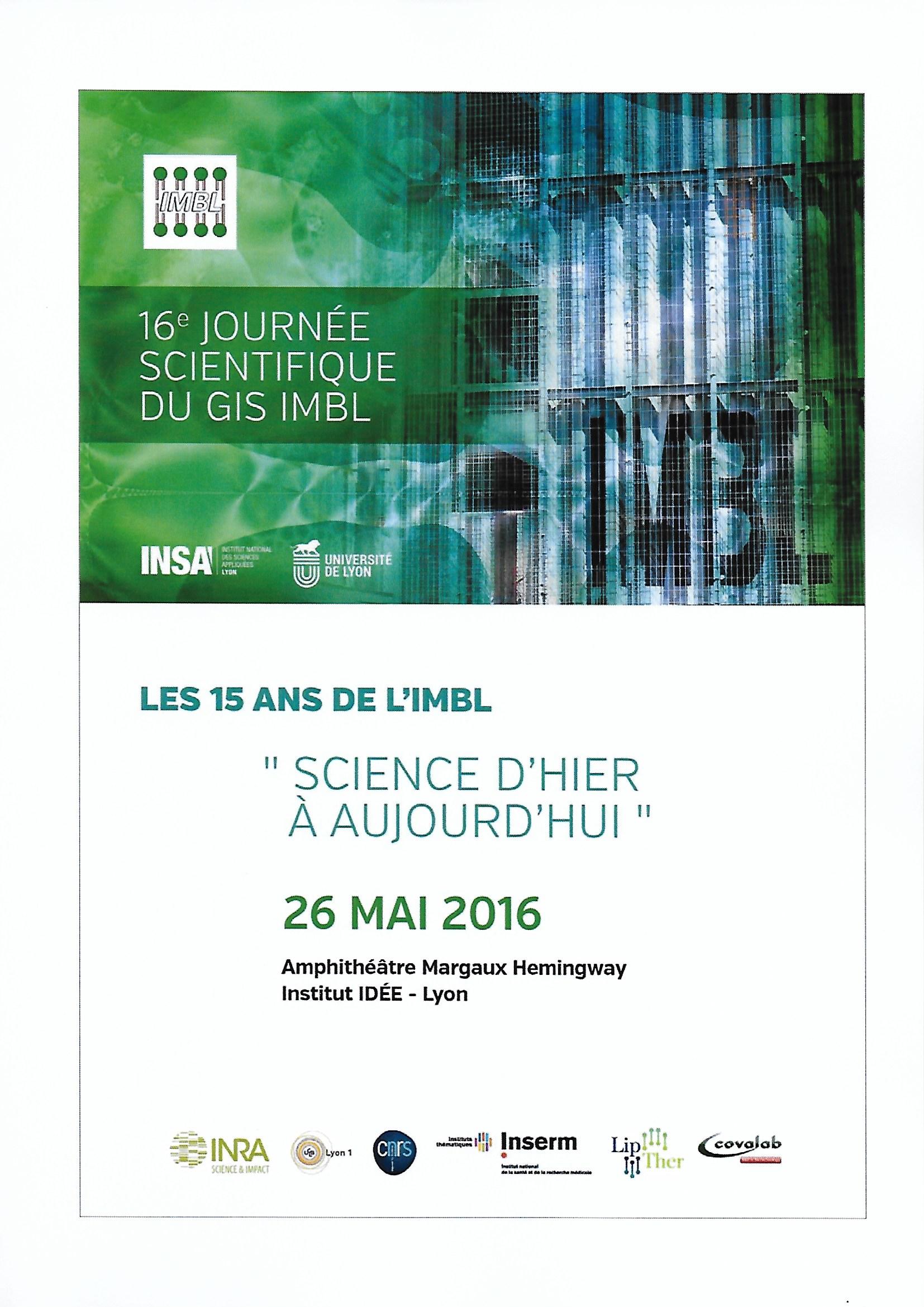 16ème journée scientifique du GIS IMBL